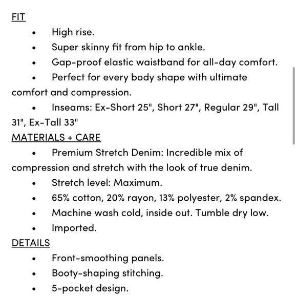 Tall Inseam - Bombshell Skinny Premium Stretch High-Rise Jean - Picture 9 of 9